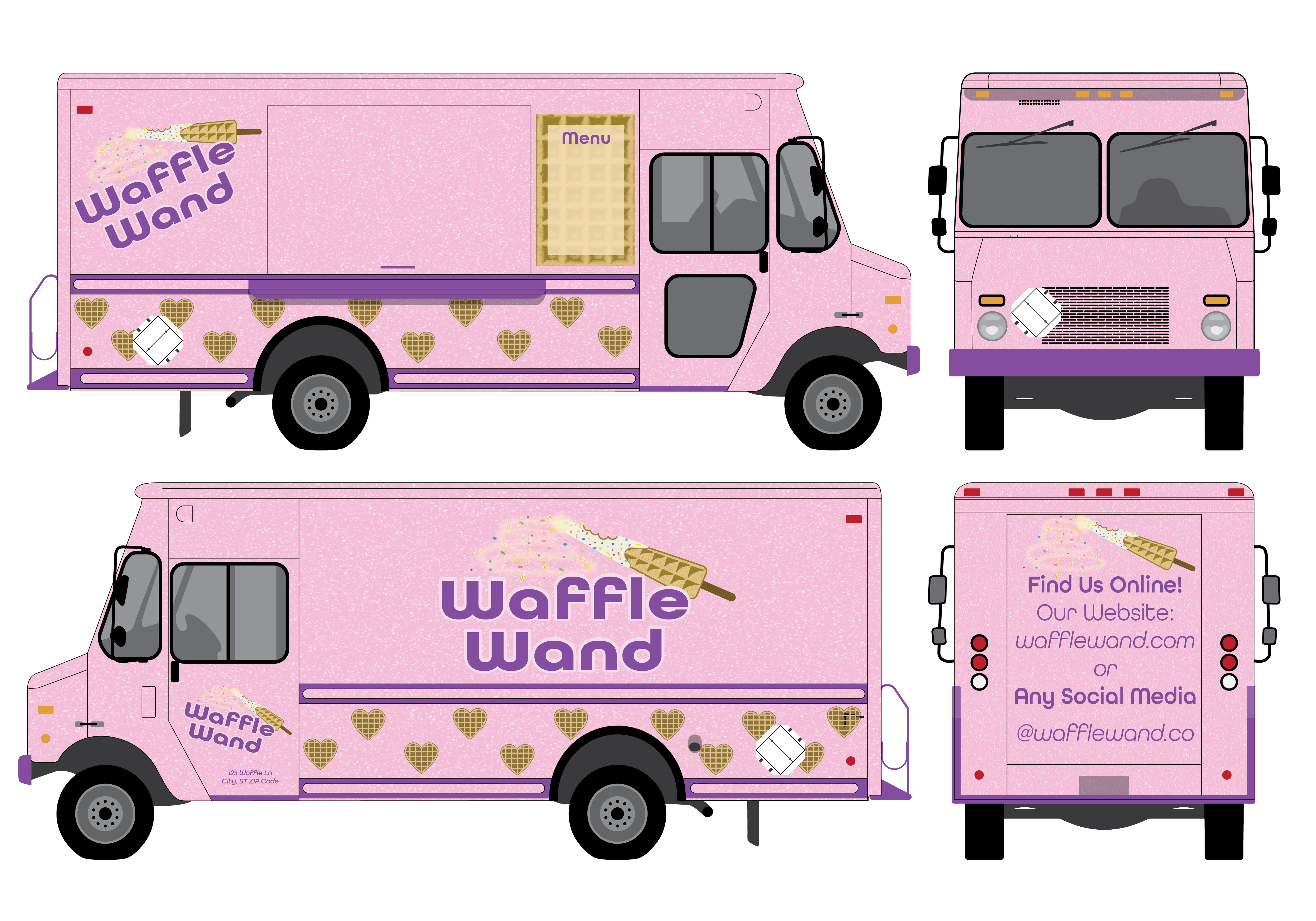 Waffle Wand food truck wrap